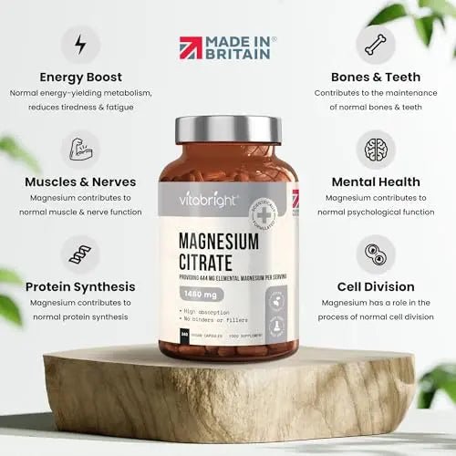 Magnesium Citrate - 1480mg High Strength - 240 Capsules (4 Month Supply) - Vegan - TrustMedUSA
