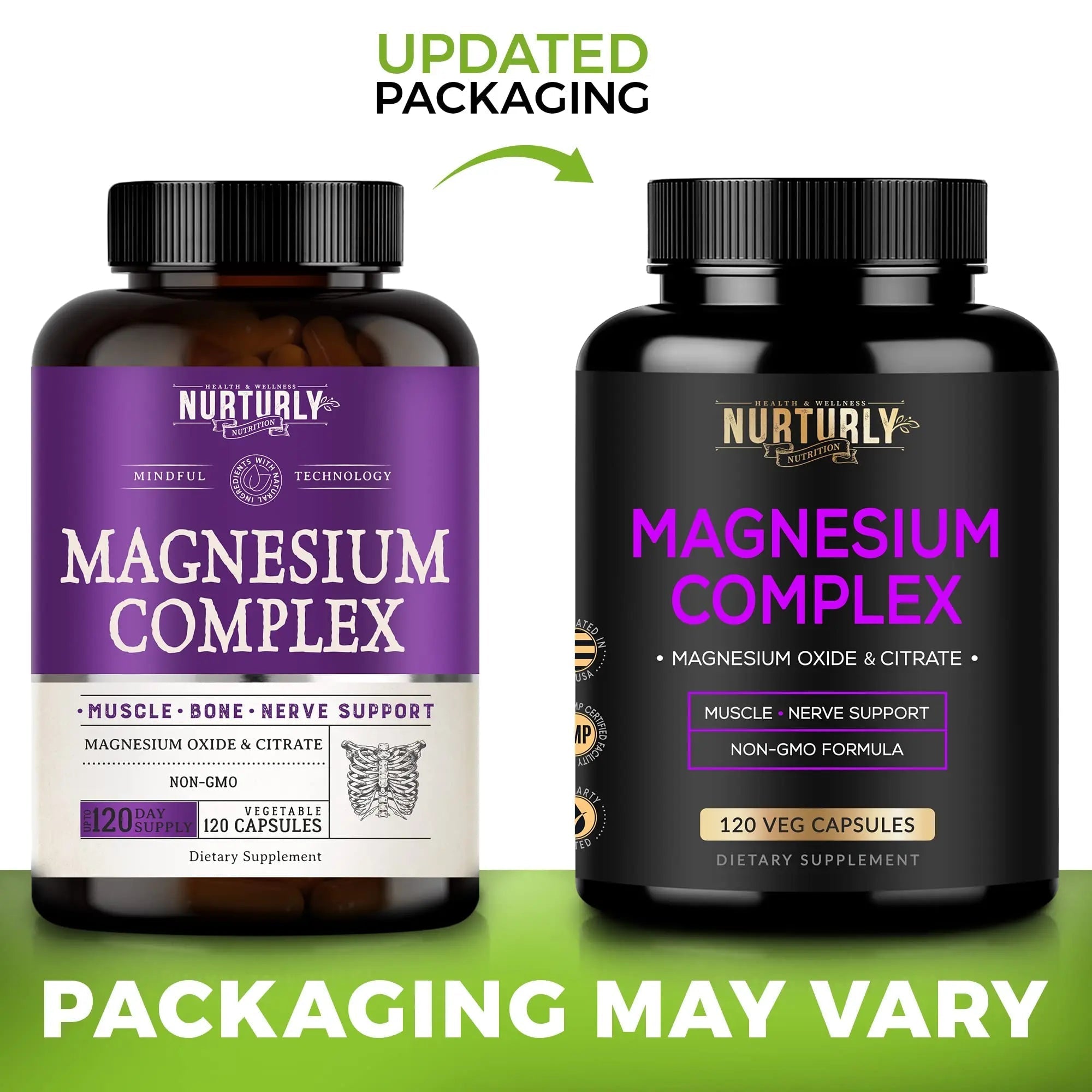 Magnesium Citrate & Oxide 500mg Complex Supplement - High Absorption Maximum Strength - Helps Support Bone Density and Strength, Muscles, Energy and Sleep - 120 Vegan Capsules - TrustMedUSA