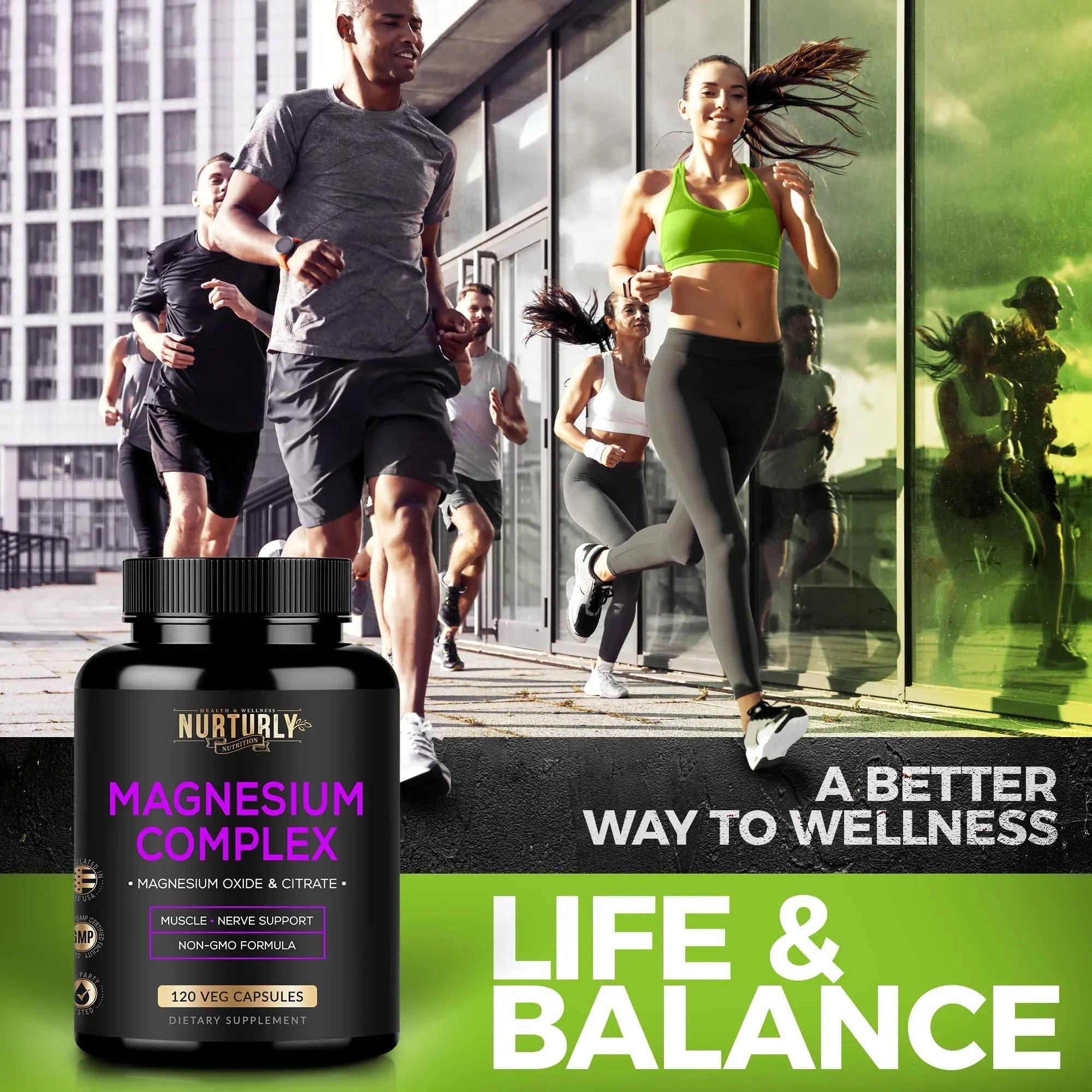 Magnesium Citrate & Oxide 500mg Complex Supplement - High Absorption Maximum Strength - Helps Support Bone Density and Strength, Muscles, Energy and Sleep - 120 Vegan Capsules - TrustMedUSA