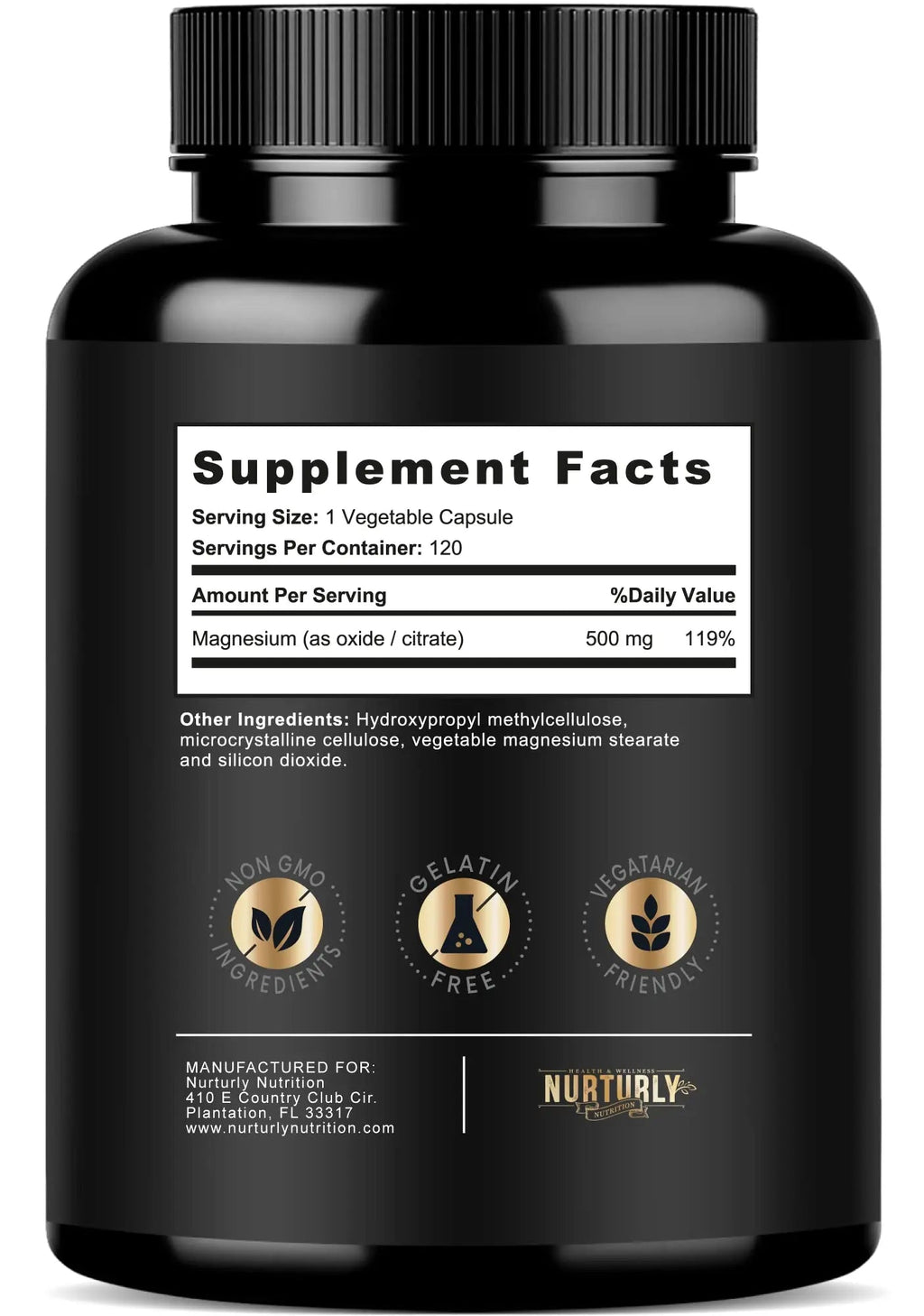 Magnesium Citrate & Oxide 500mg Complex Supplement - High Absorption Maximum Strength - Helps Support Bone Density and Strength, Muscles, Energy and Sleep - 120 Vegan Capsules - TrustMedUSA