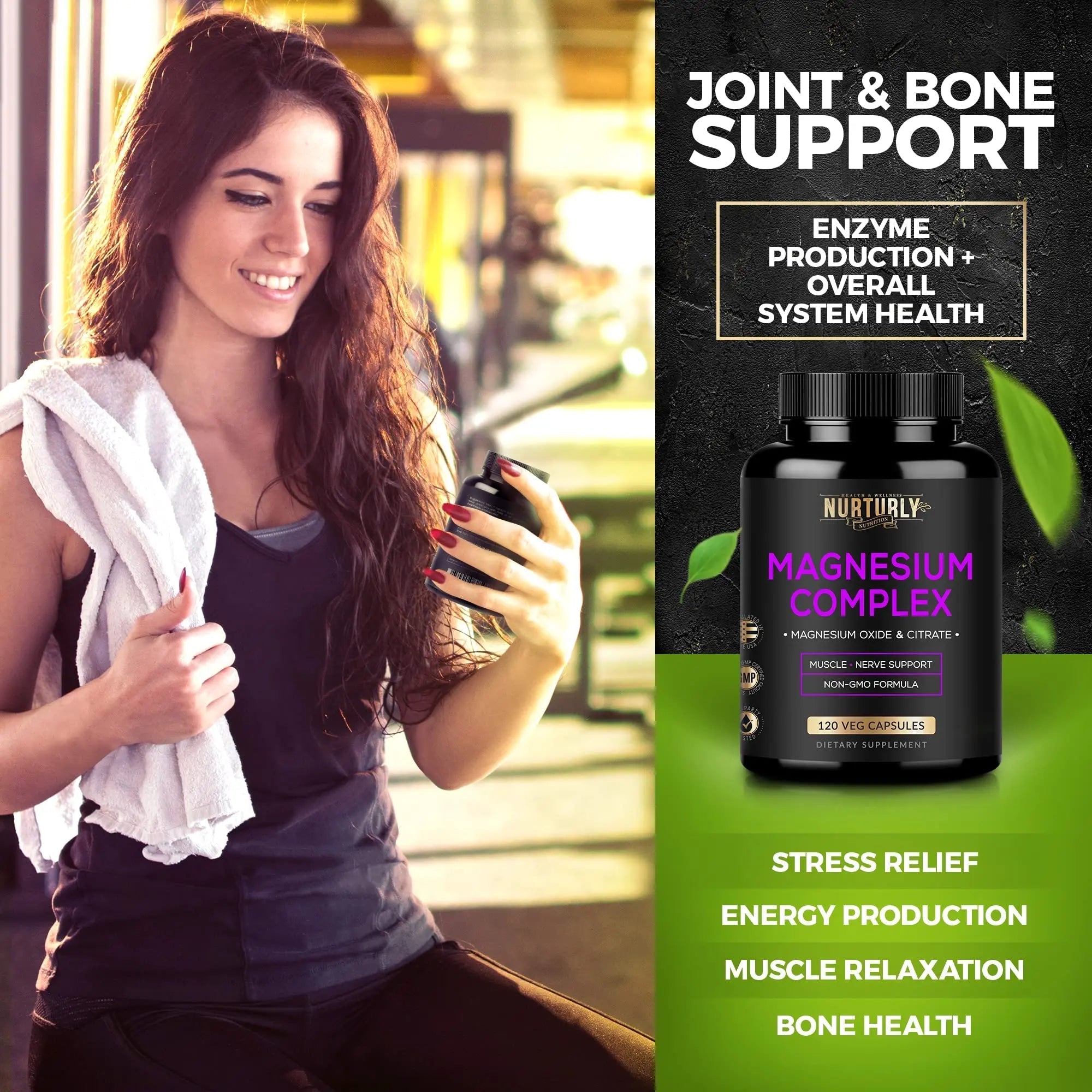 Magnesium Citrate & Oxide 500mg Complex Supplement - High Absorption Maximum Strength - Helps Support Bone Density and Strength, Muscles, Energy and Sleep - 120 Vegan Capsules - TrustMedUSA