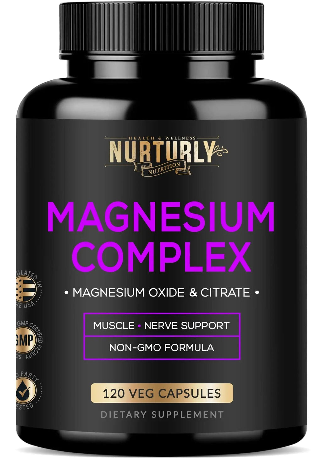 Magnesium Citrate & Oxide 500mg Complex Supplement - High Absorption Maximum Strength - Helps Support Bone Density and Strength, Muscles, Energy and Sleep - 120 Vegan Capsules - TrustMedUSA