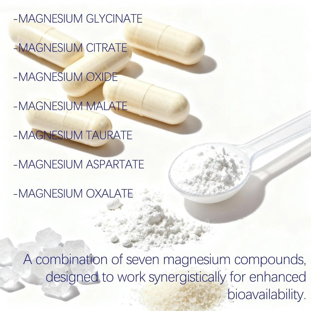 Magnesium Complex 1000mg - 7-in-1 Supplement with Glycinate, Citrate & Malate - Supports Muscle Relaxation, Sleep, Heart Health - High Absorption Capsules, 90 Count (1) - TrustMedUSA