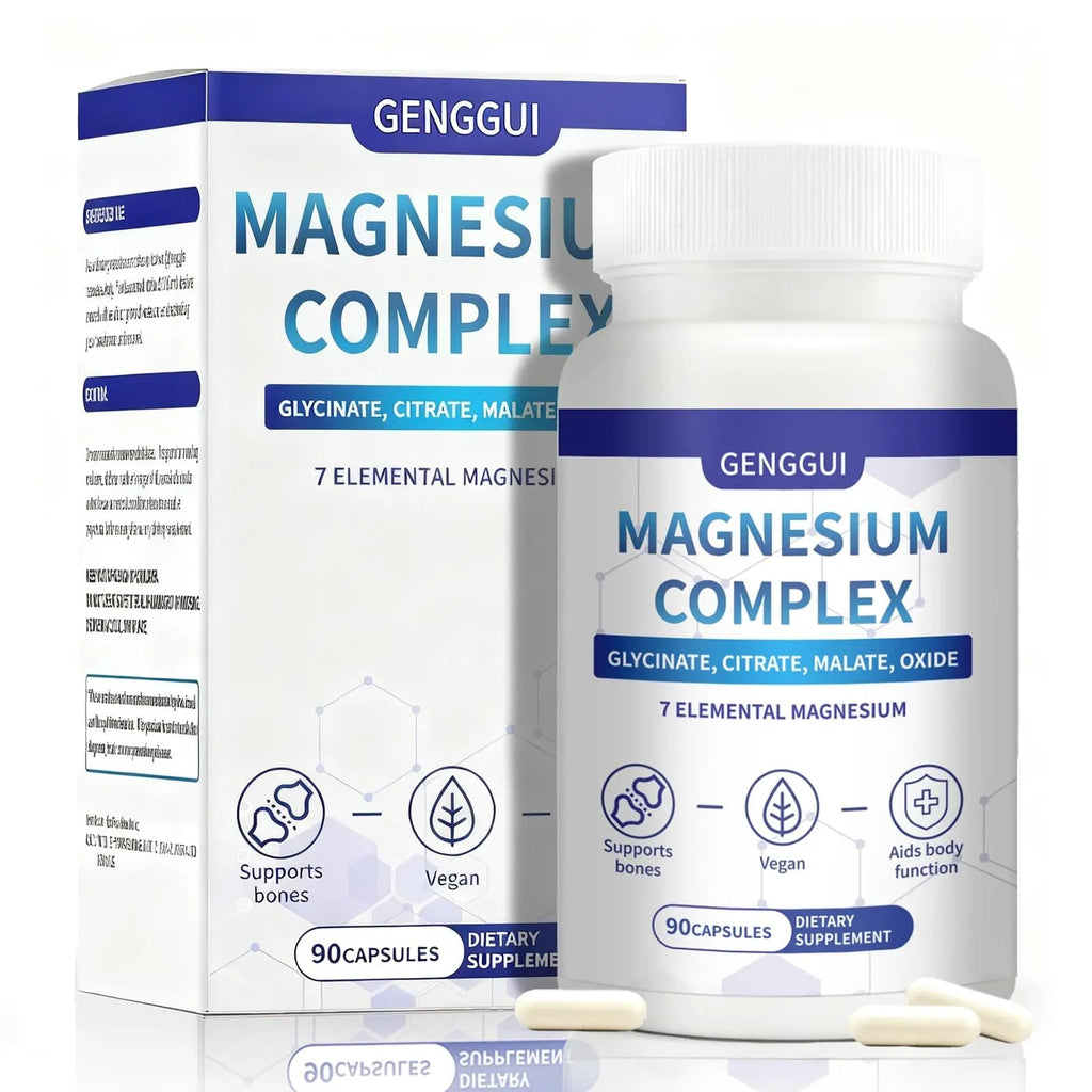 Magnesium Complex 1000mg - 7-in-1 Supplement with Glycinate, Citrate & Malate - Supports Muscle Relaxation, Sleep, Heart Health - High Absorption Capsules, 90 Count (1) - TrustMedUSA