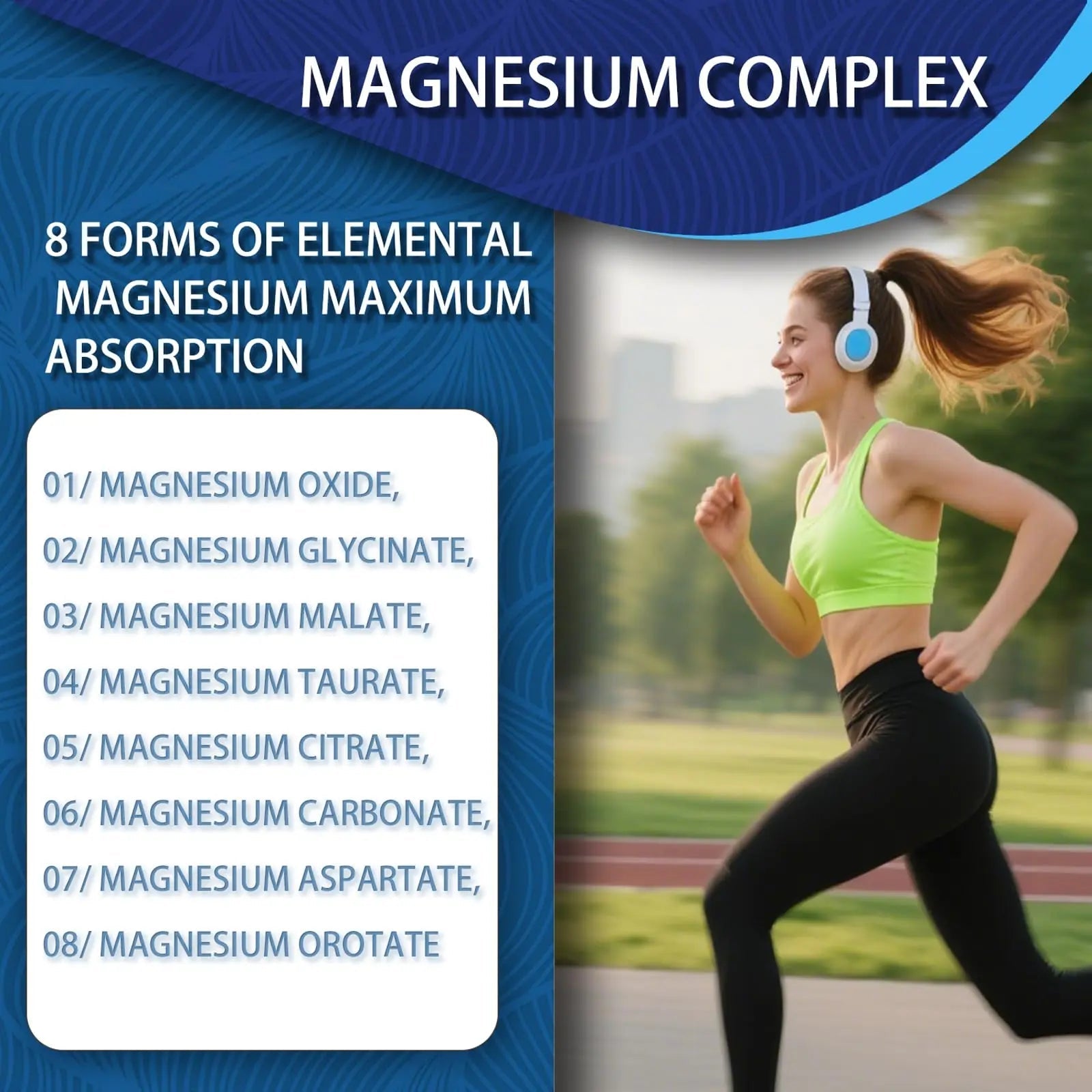Magnesium Complex 1000mg with 8 Forms – Glycinate, Citrate, Malate, Taurate for Absorption – Supports Bone, Muscle, Energy & Recovery – Vegan, Non-GMO, 90 Capsules (1) - TrustMedUSA