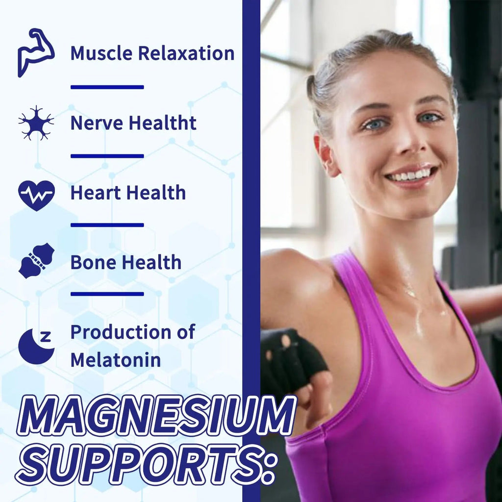 Magnesium Complex 1000mg with 8 Types - Glycinate, Citrate, Malate - Supports Muscle Relaxation, Bone Health, Energy Production & Sleep - High Absorption, Non-GMO, Vegan Capsules, 90 Count (001) - TrustMedUSA