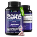 Magnesium Complex 2,150MG, High Absorption Capsules with Magnesium Glycinate, Citrate & Malate, Plus Vitamin B6, B2, Folate & Beet Root, Vegan, Non-GMO, No Artificial Additives, 90 Capsules - TrustMedUSA