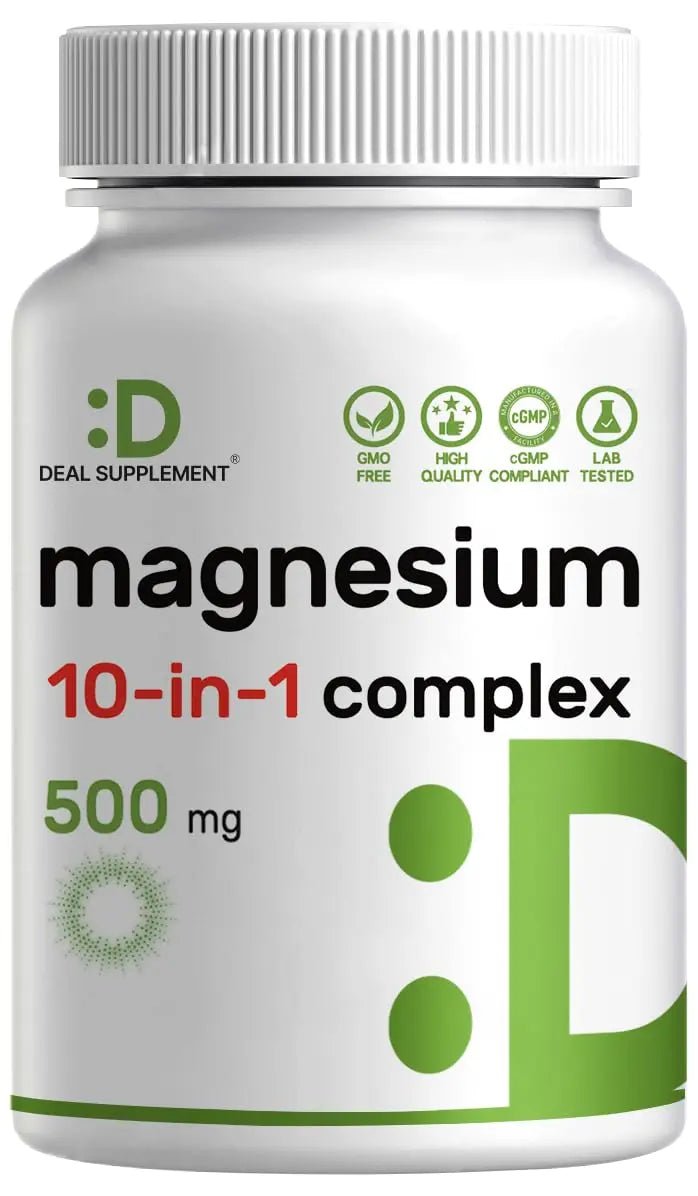 Magnesium Complex 500mg, 240 Veggie Capsules – 10-in-1 Glycinate, Citrate, Malate, Oxide, & More – 100% Chelated for Easy Absorption – Essential Mineral Supplement – Non-GMO - TrustMedUSA