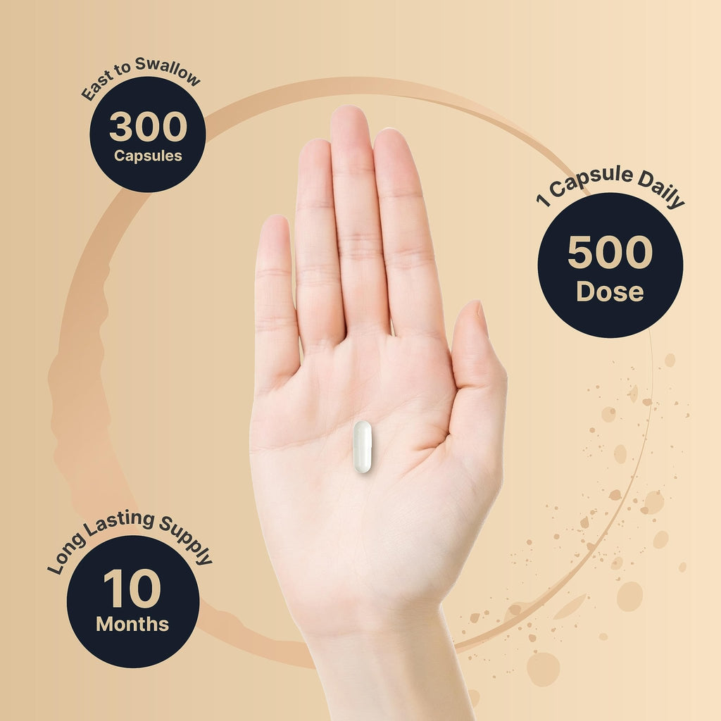 Magnesium Complex 500mg, 300 Capsules | 10-in-1 Magnesium Glycinate, Citrate, Malate & More | Chelated Form for Easy Absorption | Non-GMO - TrustMedUSA