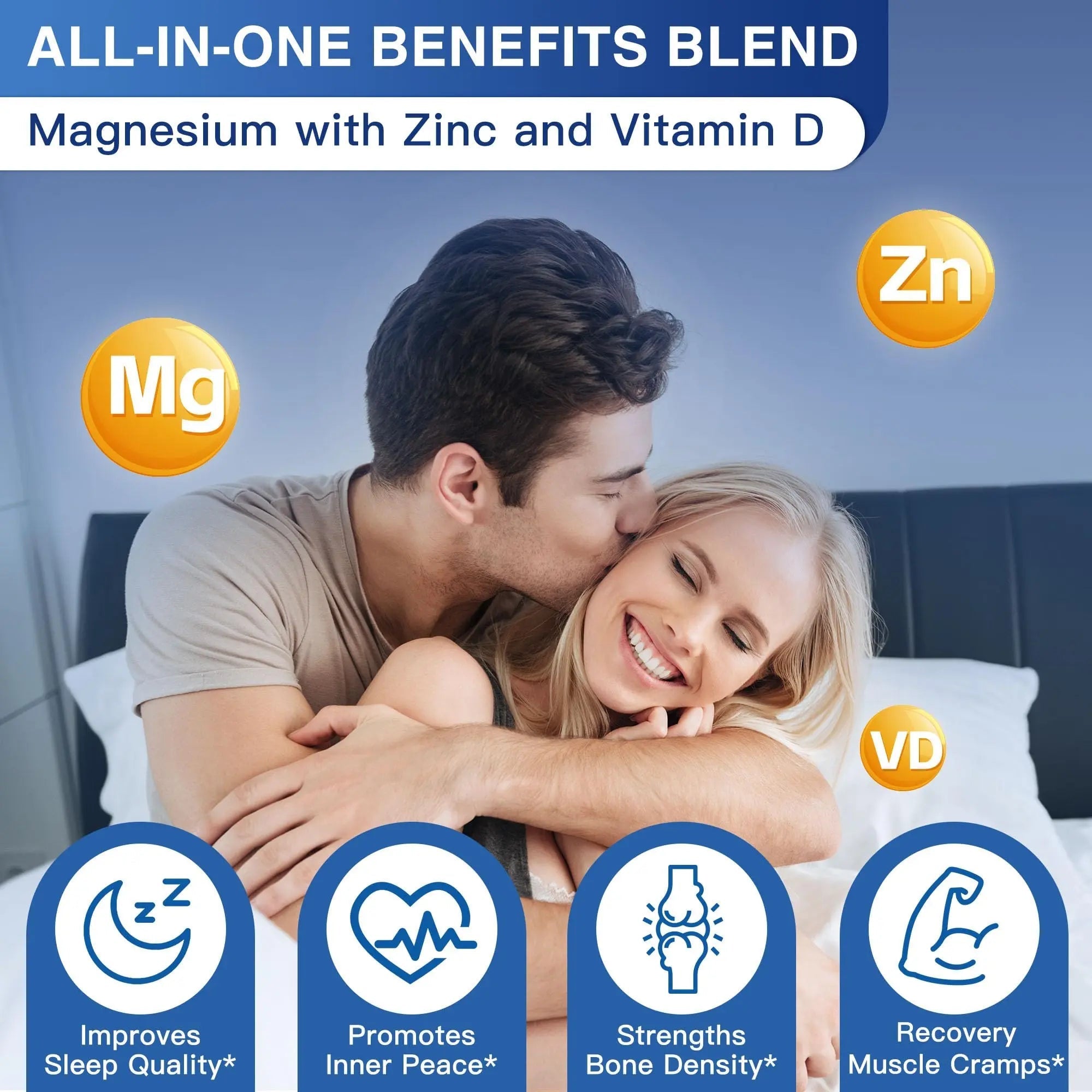 Magnesium Complex 500mg, Magnesium Glycinate, Malate & Citrate - High Absorption Chelated Triple Magnesium Supplement with Zinc, Vitamin D3 for Muscle, Nerve, Bone & Immune Support, Vegan 120 Capsules - TrustMedUSA