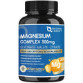 Magnesium Complex 500mg, Magnesium Glycinate, Malate & Citrate - High Absorption Chelated Triple Magnesium Supplement with Zinc, Vitamin D3 for Muscle, Nerve, Bone & Immune Support, Vegan 120 Capsules - TrustMedUSA
