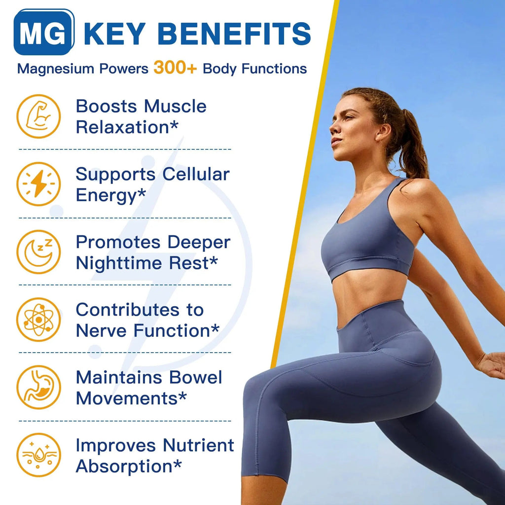 Magnesium Complex 500mg, Magnesium Glycinate, Malate & Citrate - High Absorption Chelated Triple Magnesium Supplement with Zinc, Vitamin D3 for Muscle, Nerve, Bone & Immune Support, Vegan 120 Capsules - TrustMedUSA