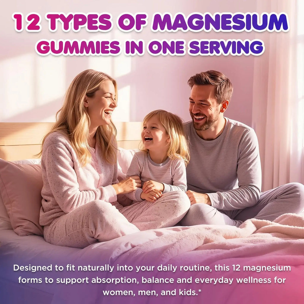 Magnesium Complex 700mg - 12 in 1 Magnesium Gummies with Glycinate, Citrate, Malate, Oxide, Taurate, Aspartate, Orotate - Supports Relaxation, Muscle & Heart - Sugar Free Strawberry 120 Count - TrustMedUSA