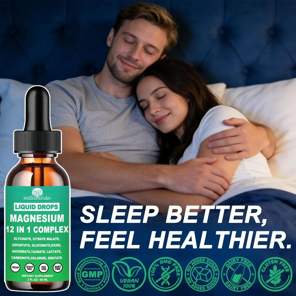 Magnesium Complex 700mg, 12 in 1 Magnesium Supplement with Glycinate Citrate Malate Oxide Taurate Aspartate Orotate Magnesium Relaxation, Muscle, Sleep Support, High Absorption Liquid Magnesium丨Vegan - TrustMedUSA