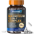 Magnesium Complex 700mg – 12-in-1 Magnesium Supplement with Glycinate, Citrate, Malate, Oxide, Taurate & More – High Absorption for Muscle, Heart, Sleep, Bone, Nerve Support –120 Capsules (1 Pack) - TrustMedUSA