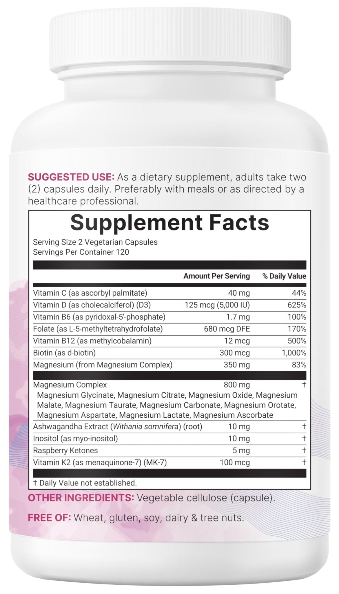Magnesium Complex for Women, 240 Vegetarian Capsules | 20-in-1 Formula - Magnesium Blend with Vitamin D3, K2 - TrustMedUSA