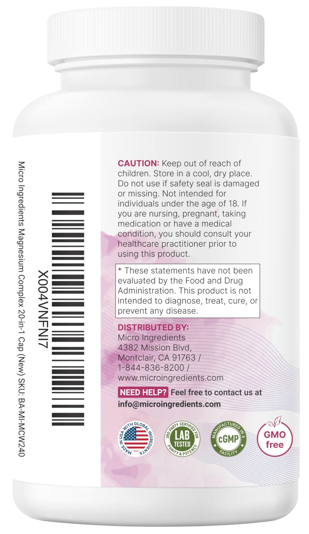 Magnesium Complex for Women, 240 Vegetarian Capsules | 20-in-1 Formula - Magnesium Blend with Vitamin D3, K2 - TrustMedUSA