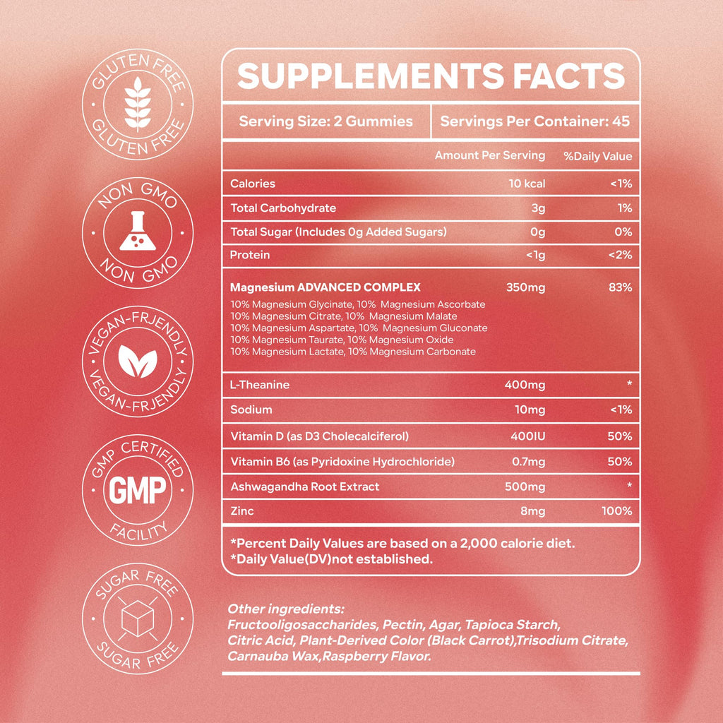 Magnesium Complex for Women Calm Magnesium Glycinate Gummies 400mg Individually Wrapped 16 in 1 90 Sugar-Free L-Threonate,Ashwagandha Root Extract,Vitamin B6,D3,Magnesium Supplement - TrustMedUSA