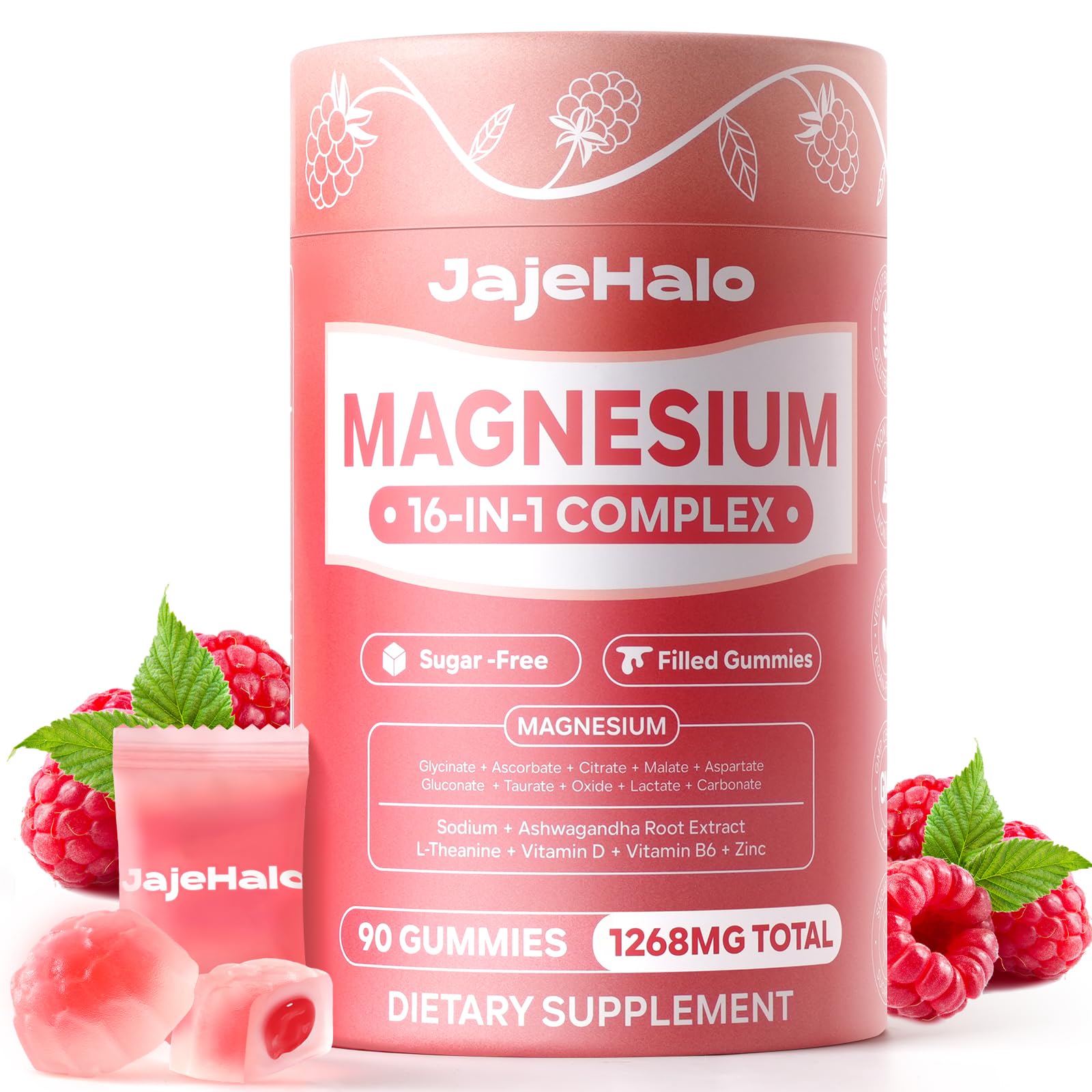 Magnesium Complex for Women Calm Magnesium Glycinate Gummies 400mg Individually Wrapped 16 in 1 90 Sugar-Free L-Threonate,Ashwagandha Root Extract,Vitamin B6,D3,Magnesium Supplement - TrustMedUSA