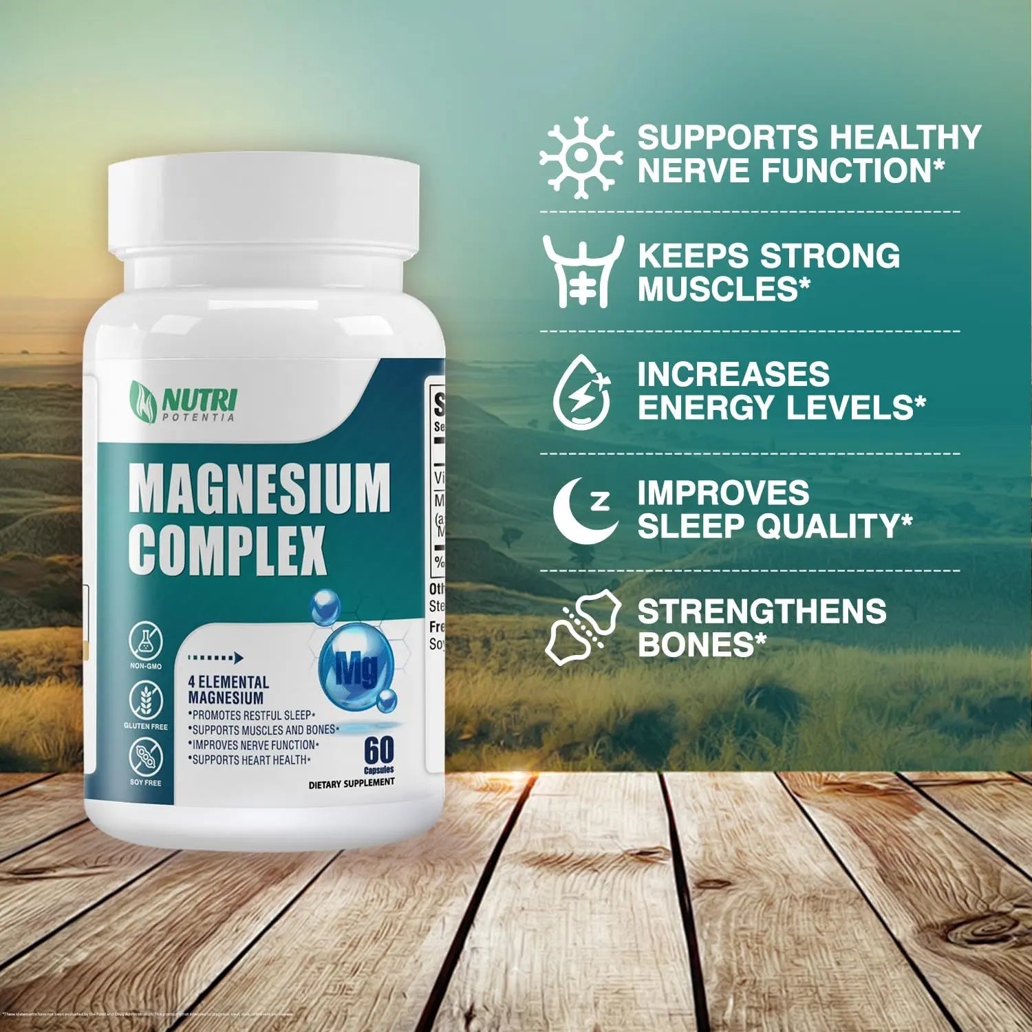 Magnesium Complex for Women&Men,With Glycinate Malate Citrate Taurate.Support for Sleep,Stress Relief,Cognitive Function,Magnesium Supplement 500mg,Third-Party Tested(Made & Tested in USA)-60 Capsules - TrustMedUSA