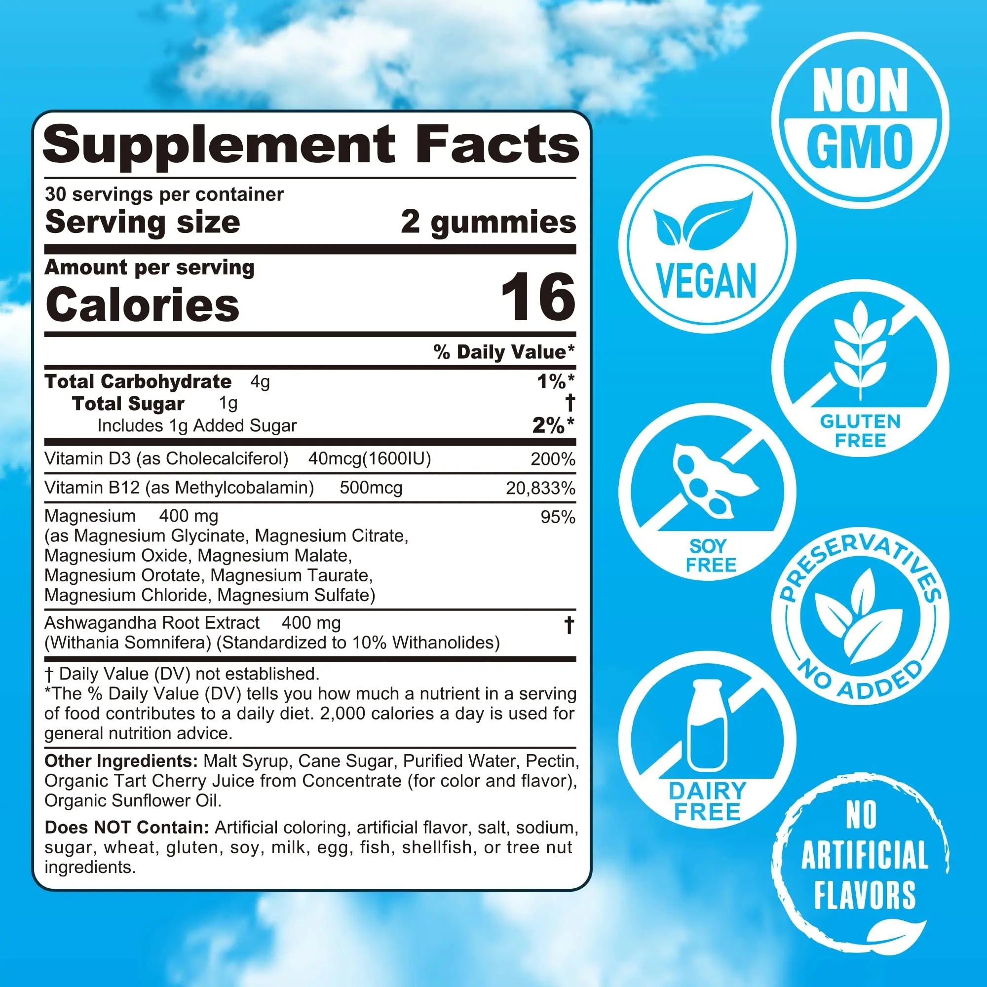 Magnesium Complex Gummies 400mg | as 8 Forms of Magnesium Glycinate, Malate, Citrate, Taurate, Oxide & More | w/Ashwagandha Extract, D3 & B12 Supports for Calm, Zzz, Mood, Muscle Cramp - Vegan 120Cts - TrustMedUSA
