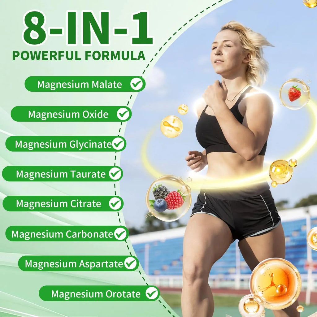 Magnesium Complex Gummies 8 Elemental 1000mg - Magnesium Glycinate, Citrate, Malate, Taurate, Supports Bones, Muscle, Nerve Health, for Women & Men, Vegan Non-GMO, Mixed Flavors, 60 Count - TrustMedUSA