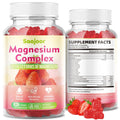 Magnesium Complex Gummies – with 12 Forms of Magnesium (Citrate, Glycinate, Malate, Oxide, and More) Plus Vitamins B6, B12, and C. for Women and Men – Strawberry Flavor, 60 Count - TrustMedUSA