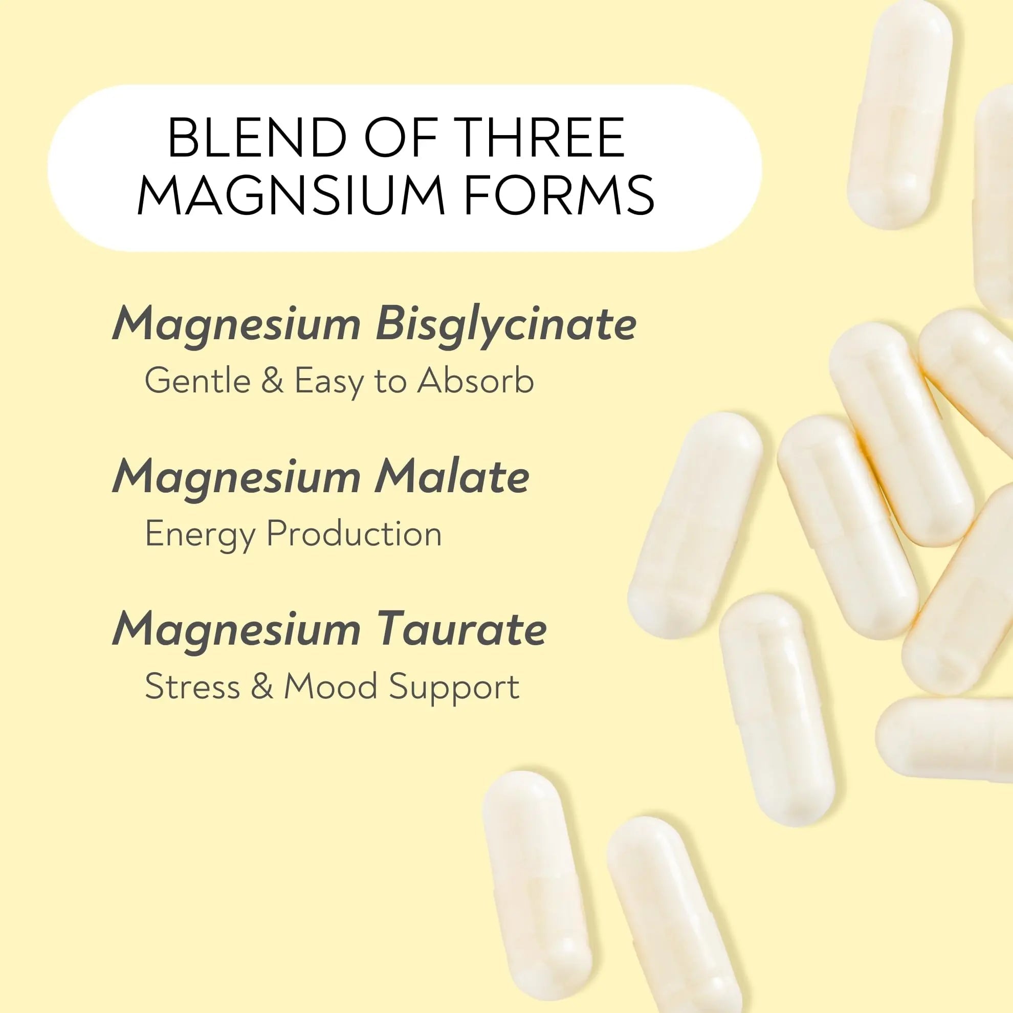 Magnesium Complex - Lifted Naturals Magnesium Supplement w/Bisglycinate, Malate, Taurate - 120 Capsules - Bioavailable Magnesium Formula for Mood, Sleep, Energy Support* - TrustMedUSA