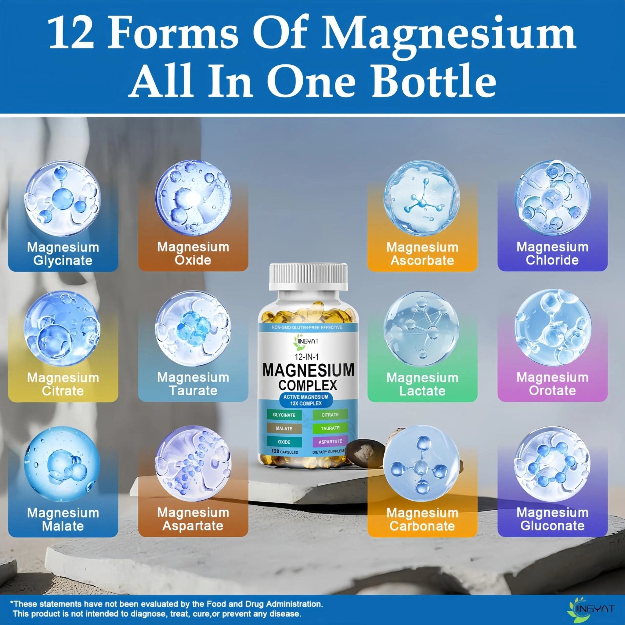 Magnesium Complex Softgels - 12-in-1 Magnesium Supplement with Glycinate,Citrate,Malate,Oxide,Taurate - High Absorption Magnesium Complex for Women & Men for Muscle, Heart, Sleep, Bone, Nerve Support - TrustMedUSA