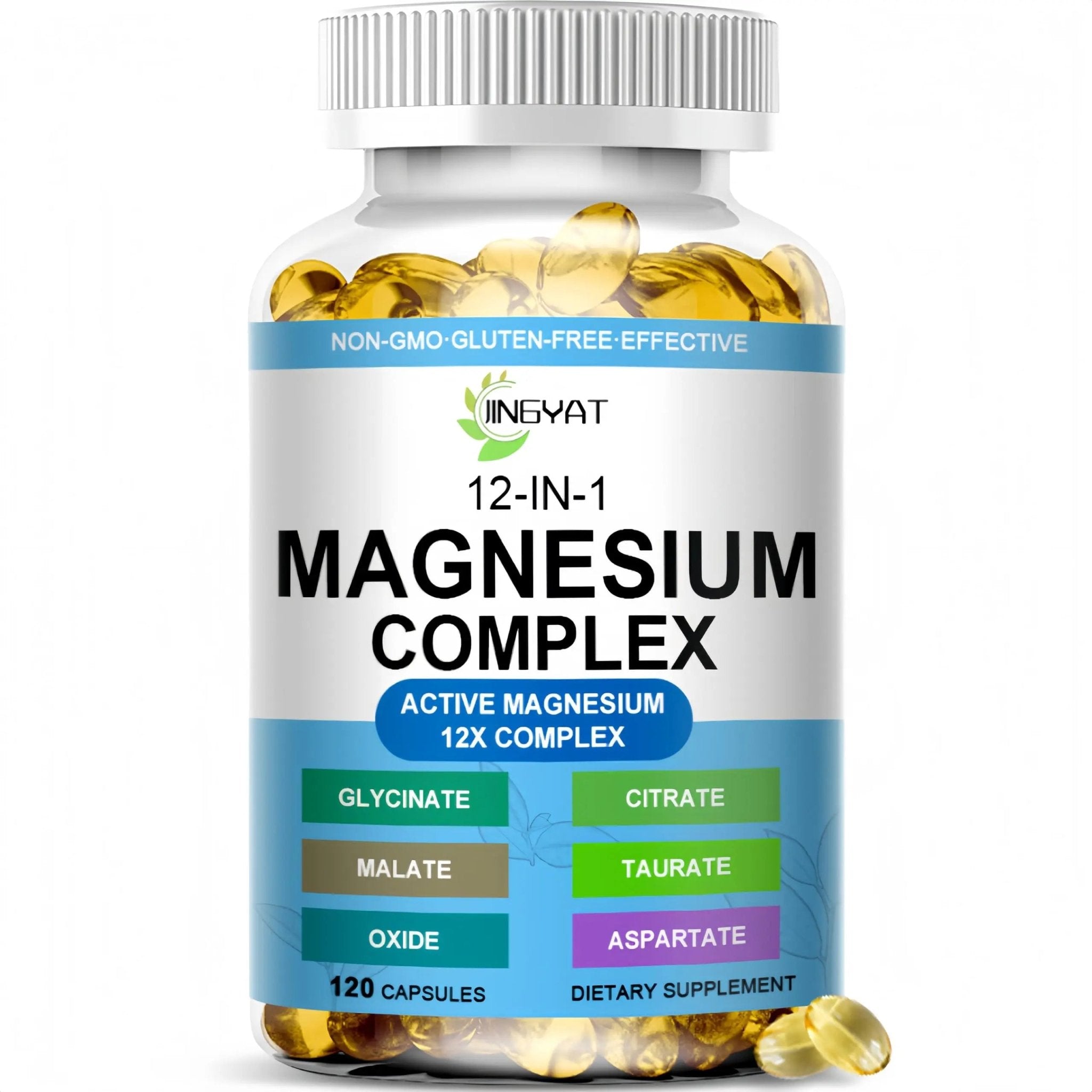 Magnesium Complex Softgels - 12-in-1 Magnesium Supplement with Glycinate,Citrate,Malate,Oxide,Taurate - High Absorption Magnesium Complex for Women & Men for Muscle, Heart, Sleep, Bone, Nerve Support - TrustMedUSA