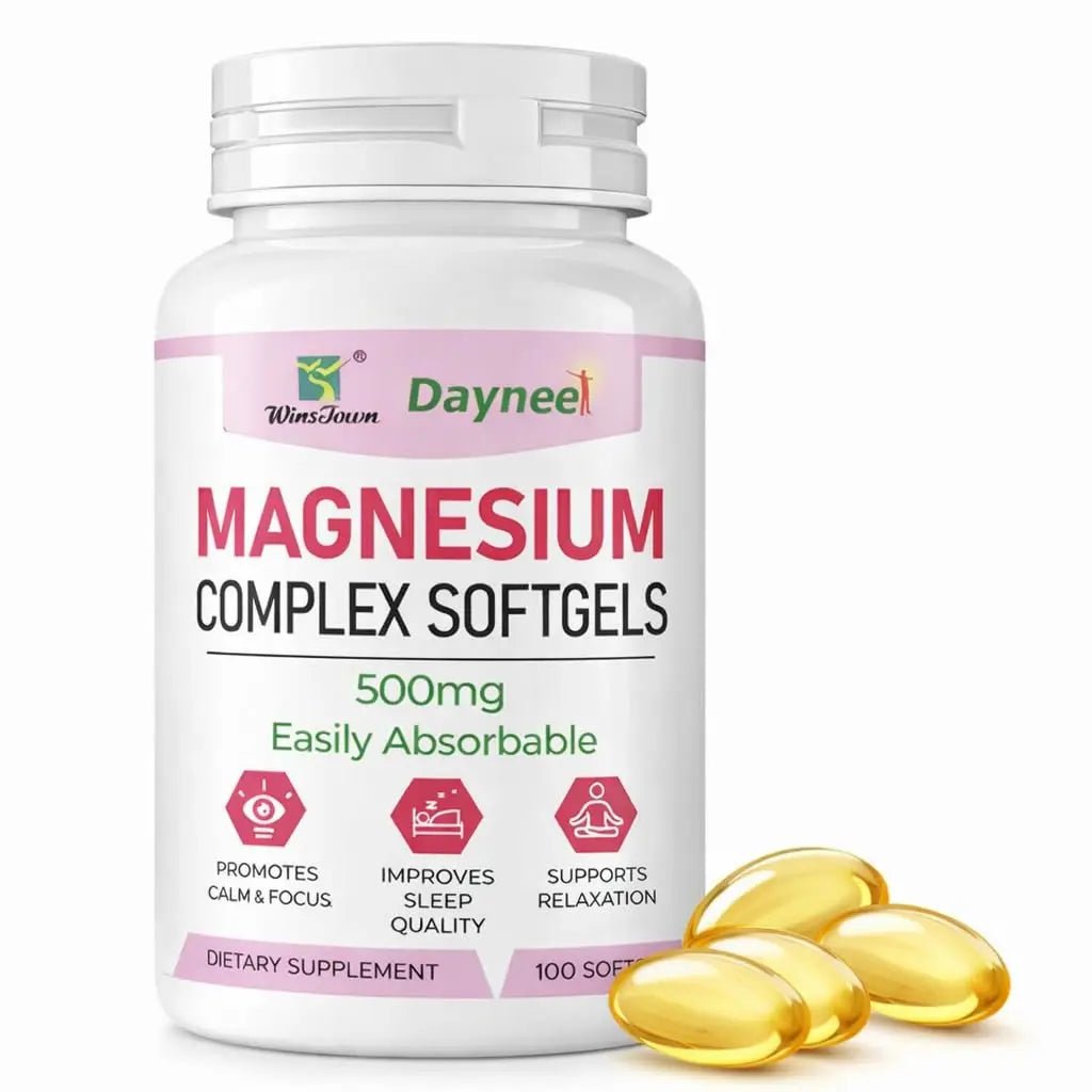 Magnesium Complex Softgels 500mg–Magnesium Supplement for Sleep, Relaxation&Muscle Support–Easy-to-Swallow Softgels–Daily Magnesium for Calm&Wellness, 100 Count - TrustMedUSA
