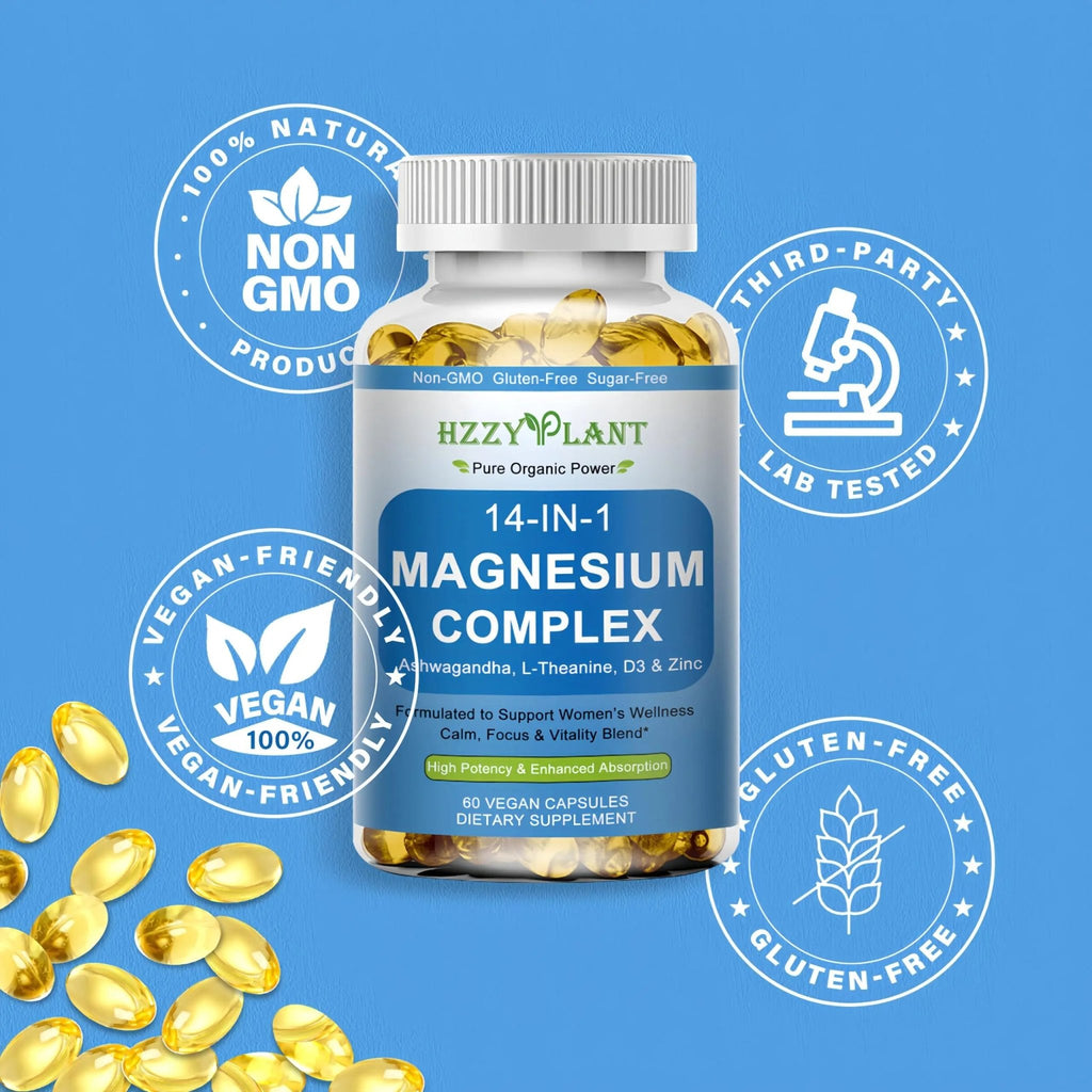Magnesium Complex Softgels, High Absorption Magnesium Supplement with Glycinate, Citrate, Malate, Taurate, 14-in-1 Magnesium Complex for Women & Men for Muscle, Heart, Sleep Support, 2 Month Supply - TrustMedUSA