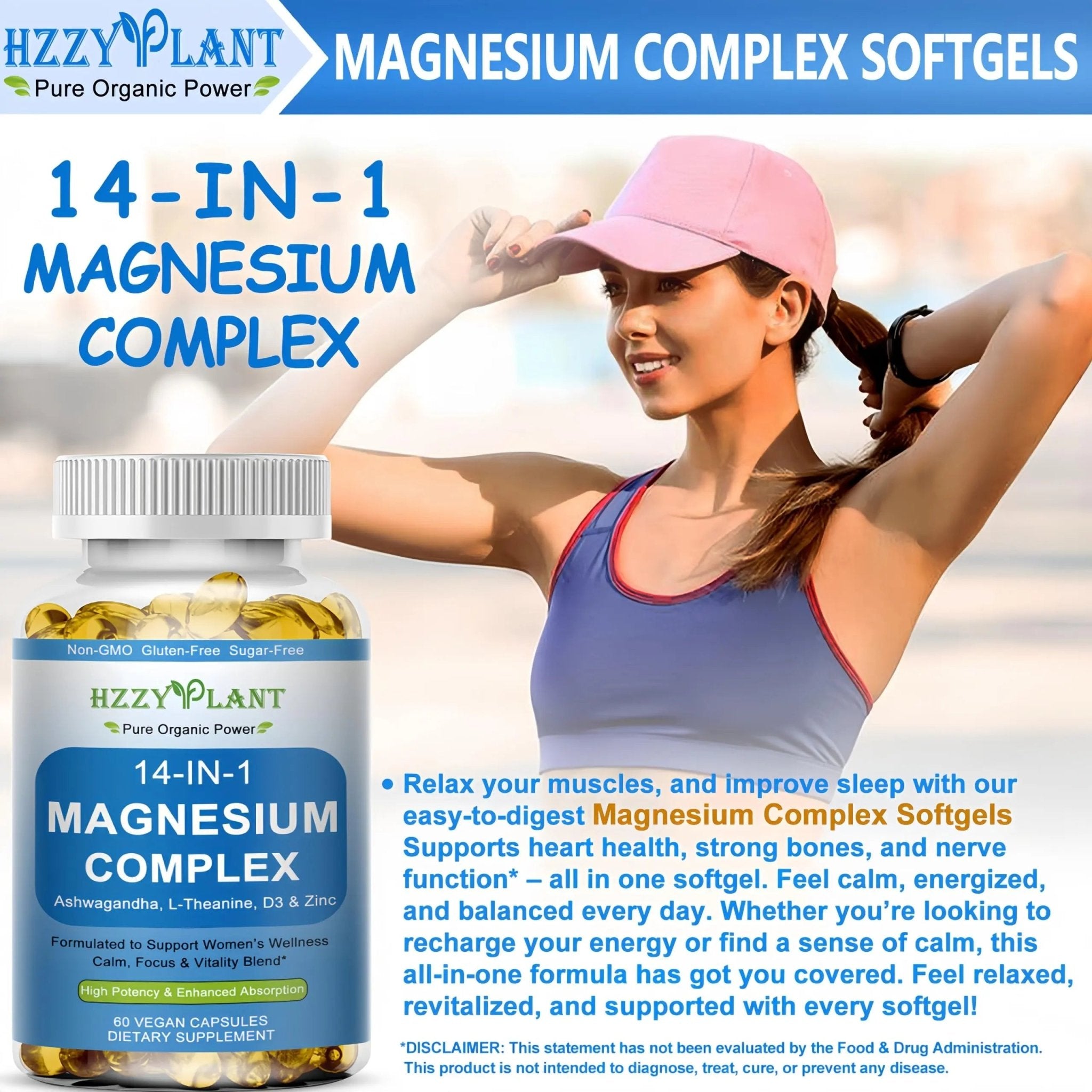 Magnesium Complex Softgels, High Absorption Magnesium Supplement with Glycinate, Citrate, Malate, Taurate, 14-in-1 Magnesium Complex for Women & Men for Muscle, Heart, Sleep Support, 2 Month Supply - TrustMedUSA