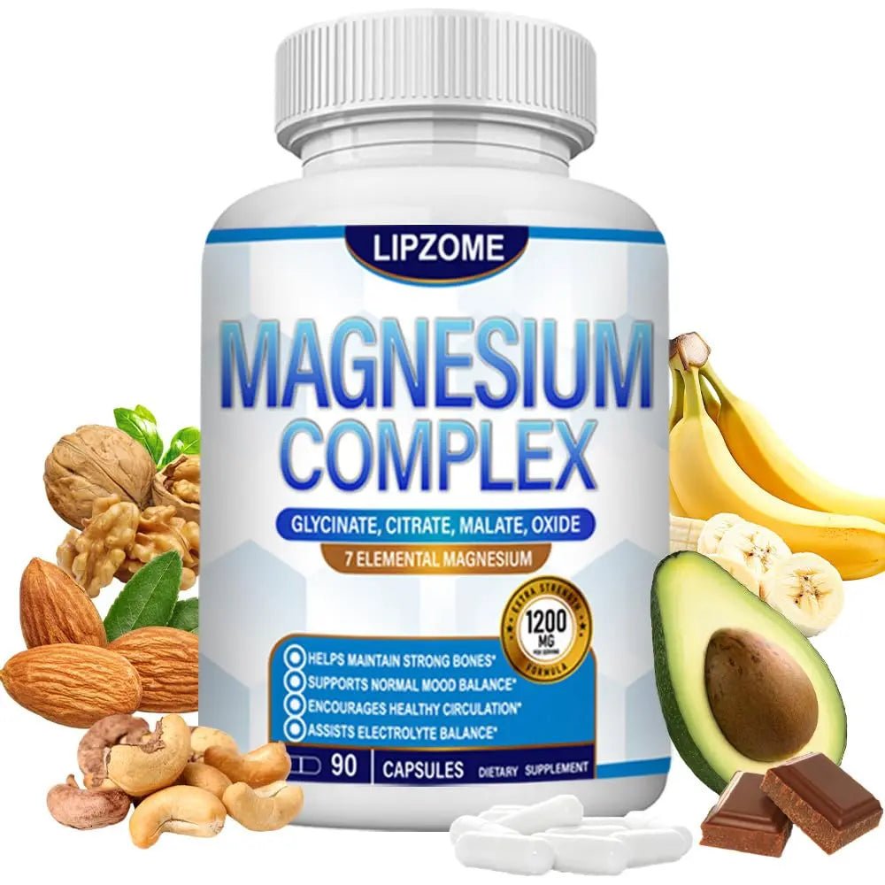 Magnesium Complex Supplement 1200mg - Advanced 7-in-1 Magnesium Blend - Glycinate, Citrate, Malate, Taurate, Oxide, Aspartate, Orotate – High Absorption Formula – Non-GMO, 90 Capsules - TrustMedUSA