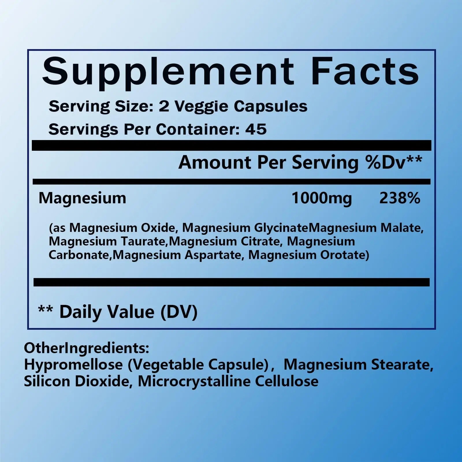 Magnesium Complex Supplement - 8 Elemental Magnesium 1000mg - Glycinate, Citrate, Malate, Taurate Chelated | Easy Absorption, Energy Support | Vegan Non-GMO, 90 Capsules (1pc) - TrustMedUSA