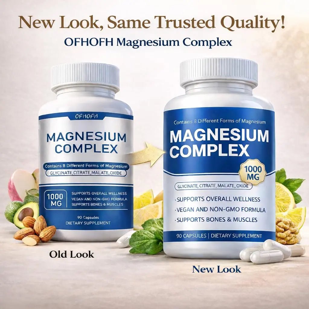 Magnesium Complex Supplement 8 Elemental - Magnesium Glycinate, Citrate, Malate, Oxide | Easy Absorption for Bones, Muscle, Energy, Vegan, Non-GMO 90 Capsules (1pc) - TrustMedUSA