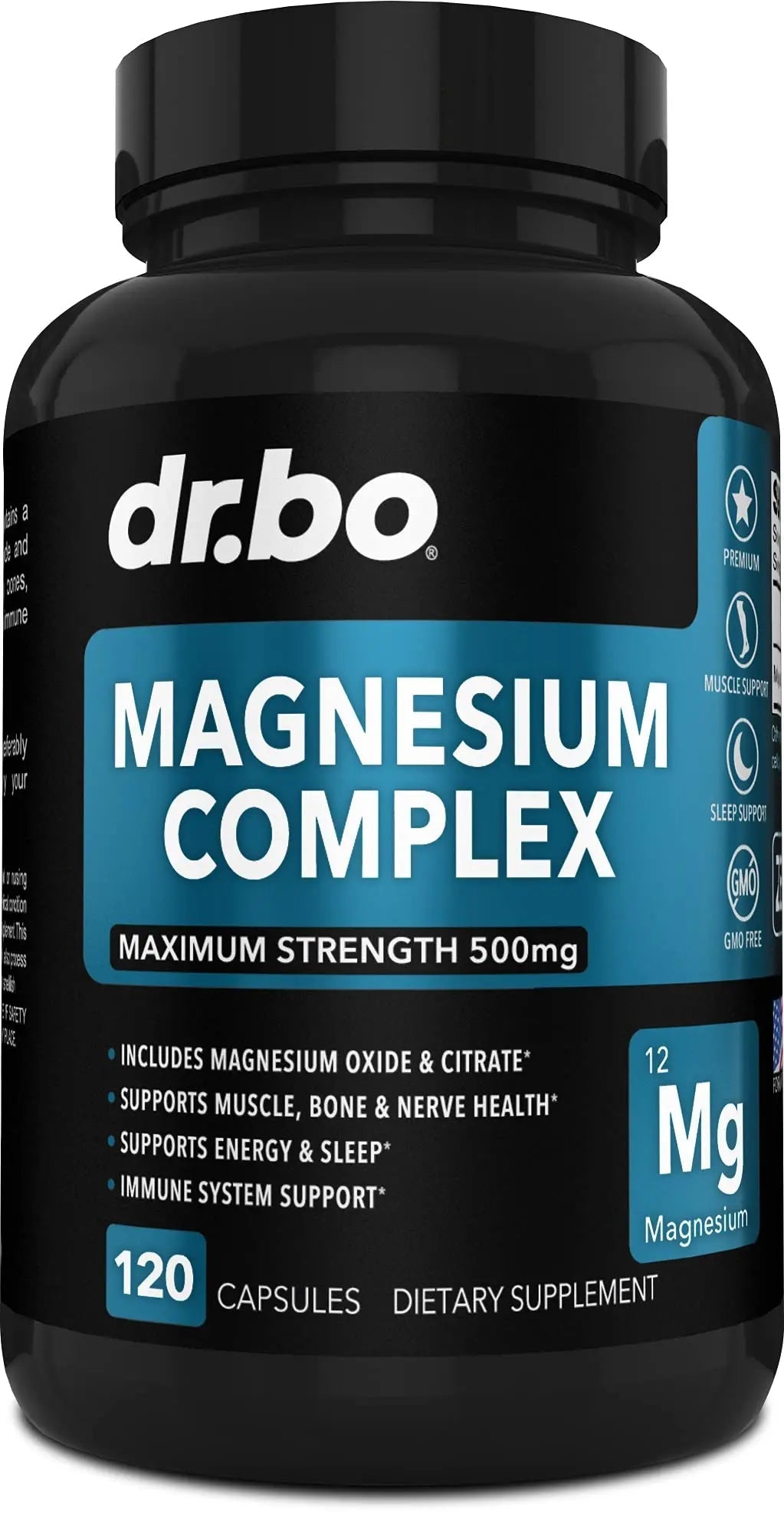 Magnesium Complex Supplement Capsules 500mg - Support Energy, Relaxation, Leg Cramps & Legs - Help Aid Muscle Support Supplements - High Absorption Premium Mag Citrate Oxide - 120 Capsules - TrustMedUSA