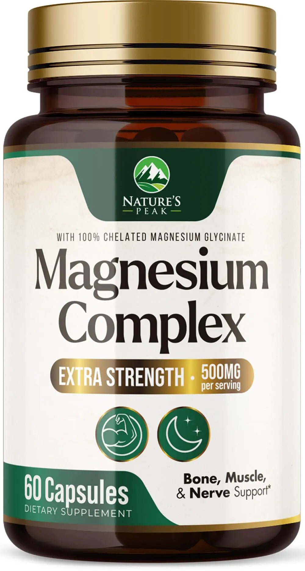 Magnesium Complex Supplement - Magnesium 500mg Per Serving - High Absorption Blend of Glycinate, Citrate, Malate, Oxide - Supports Sleep, Muscle, Bone, Heart Health - Bottled in USA - 60 Capsules - TrustMedUSA