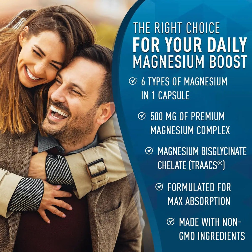 Magnesium Complex Supplement - Magnesium Citrate, Malate, Taurate, Oxide - TrustMedUSA