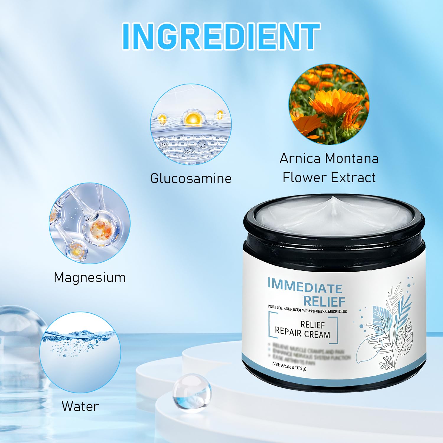 Magnesium Cream, 2025 New Upgraded Magnesium Gel for Back, Neck, Hands, Knees-50g (2 Bottle) - TrustMedUSA