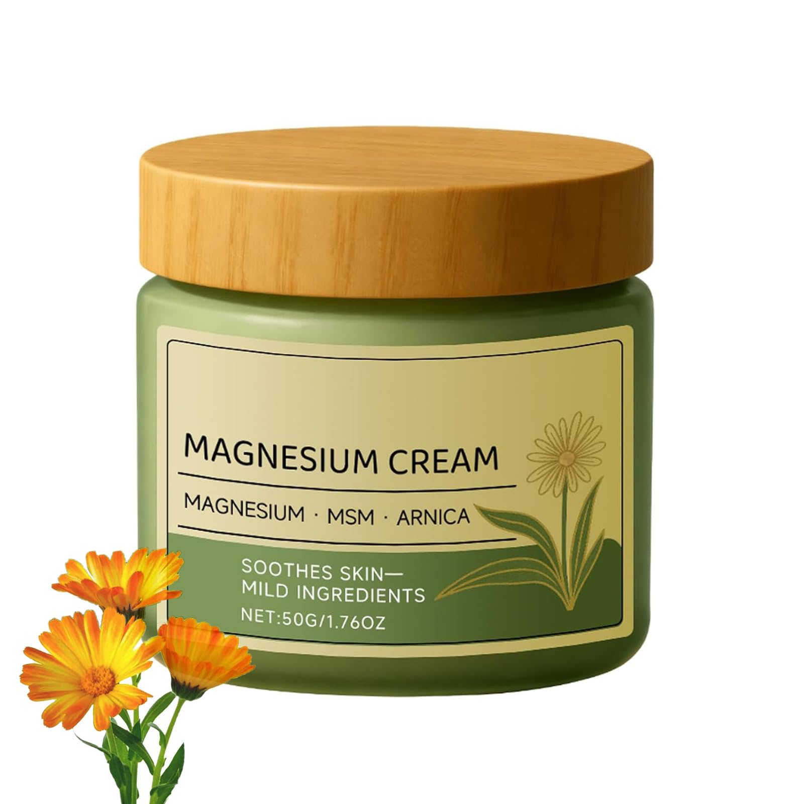 Magnesium Cream with MSM & Arnica,Nerve Relief Mild Ingredients for Skin Soothing,Fast-Absorbing Non-Greasy Massage Cream for Daily Comfort - TrustMedUSA