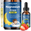 Magnesium Drops - Magnesium Glycinate Liquid Drops for Kids - Calm, Sleep, Relaxation, Bones, Brain Support with Vitamin B6, C, D3, Omega-3, L-Theanine, Zinc, Multivitamins - Strawberry Flavor 2 Fl Oz - TrustMedUSA