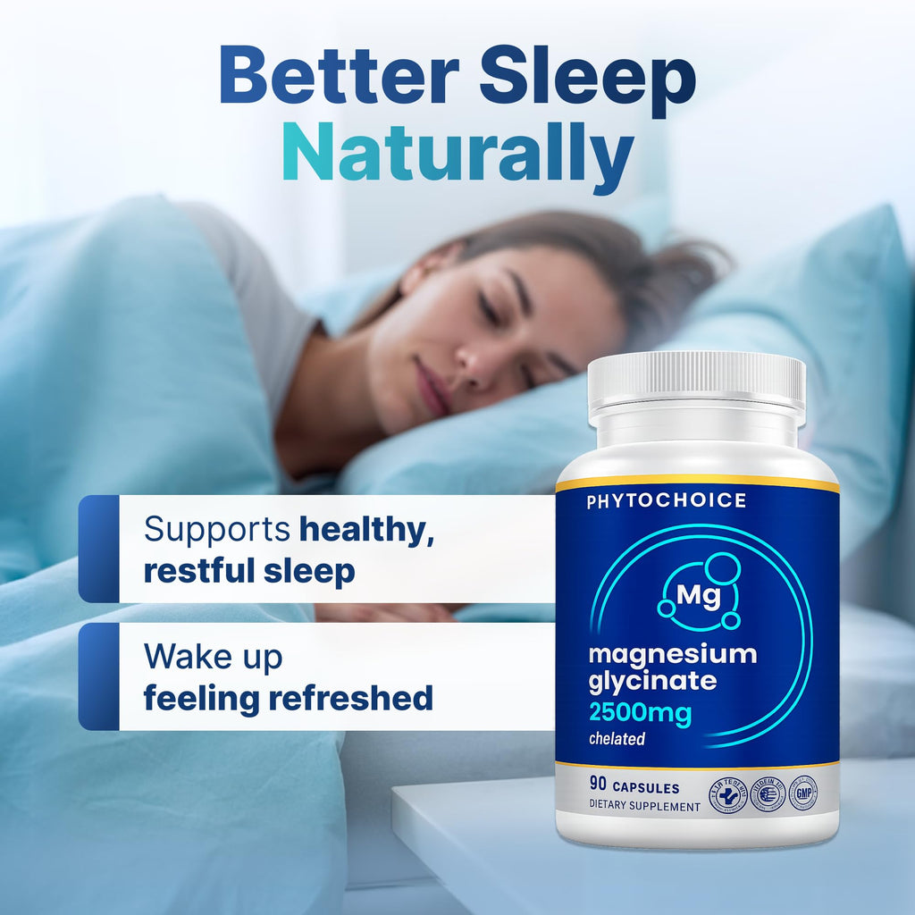 Magnesium for Sleep & Recovery – High Potency 2500mg Magnesium Glycinate for Men & Women, Chelated for High Absorption, Supports Deep Rest, Nerve & Muscle Recovery, Made in USA, 1 Month Supply - TrustMedUSA