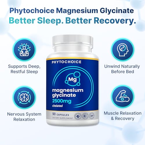 Magnesium for Sleep & Recovery – High Potency 2500mg Magnesium Glycinate for Men & Women, Chelated for High Absorption, Supports Deep Rest, Nerve & Muscle Recovery, Made in USA, 1 Month Supply - TrustMedUSA