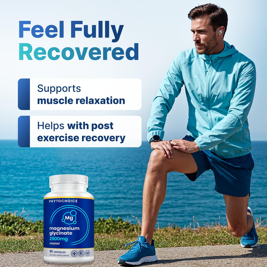 Magnesium for Sleep & Recovery – High Potency 2500mg Magnesium Glycinate for Men & Women, Chelated for High Absorption, Supports Deep Rest, Nerve & Muscle Recovery, Made in USA, 1 Month Supply - TrustMedUSA
