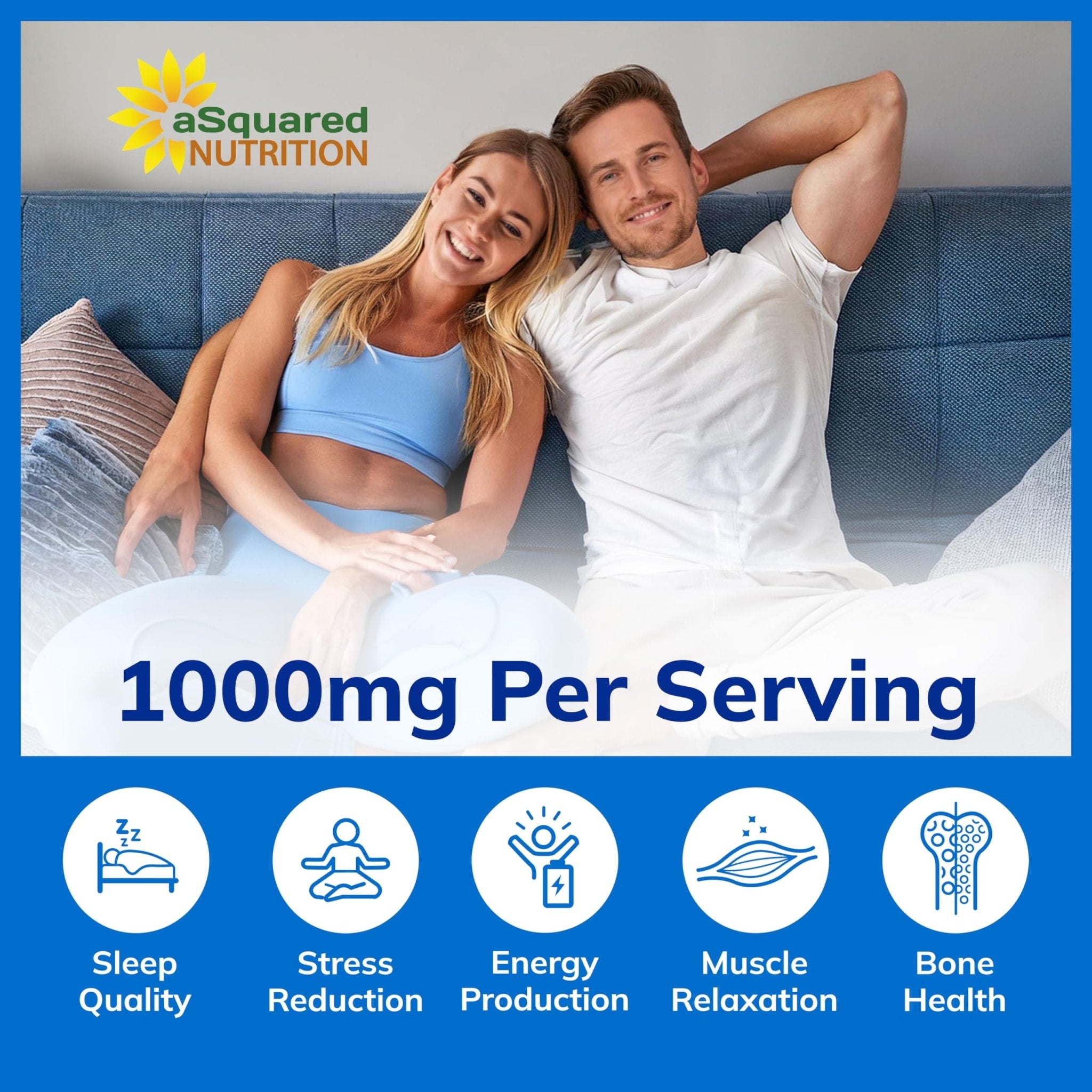 Magnesium Glycinate 1000mg with Vitamin D3 & B6-500mg per Capsule - Pure Elemental Mag Supplement Complex for Sleep, Muscle, Bone Health - TrustMedUSA