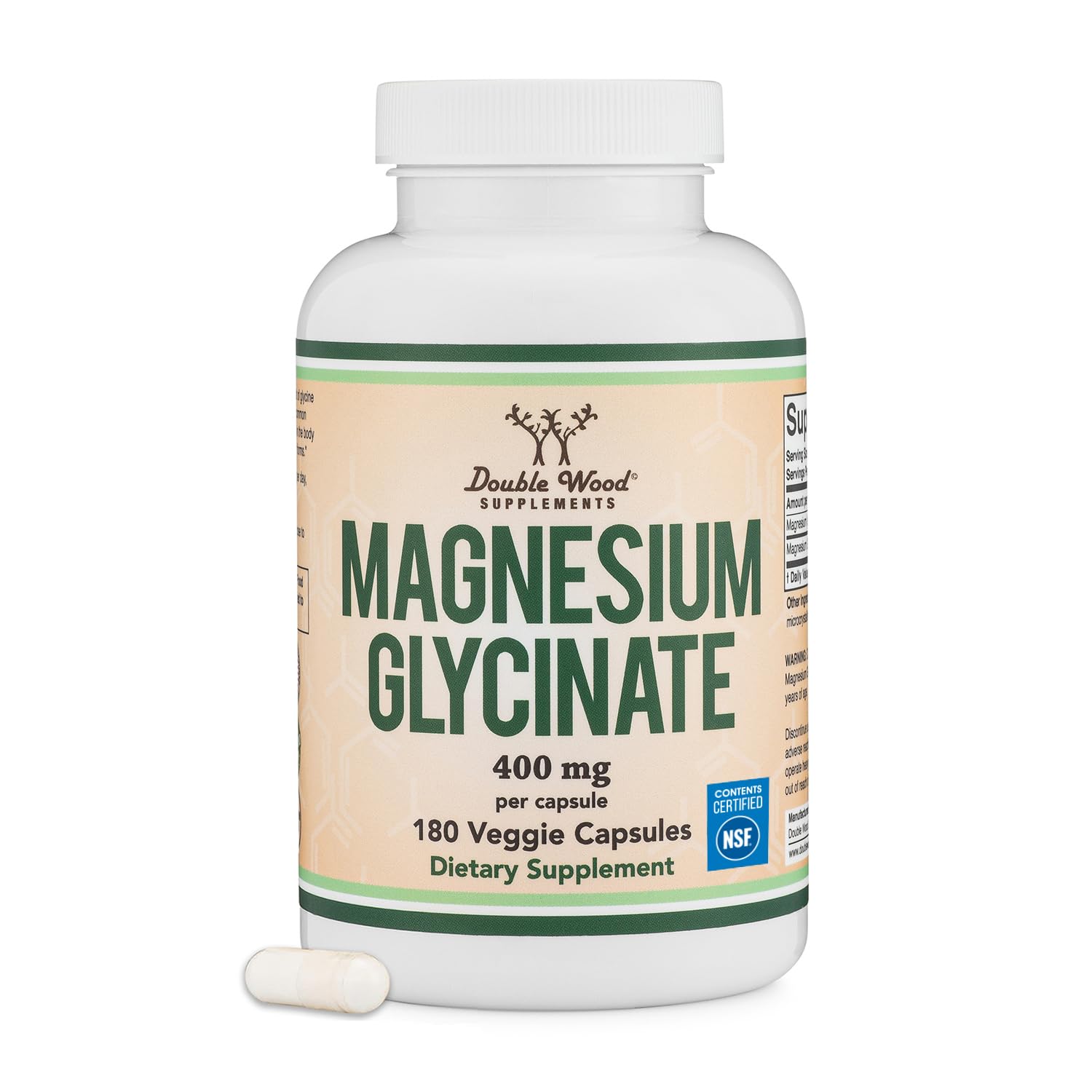 Magnesium Glycinate 400mg | 180 Capsules | Sleep, Muscle, & Heart Support | Vegan, Third Party Tested, Gluten Free - TrustMedUSA