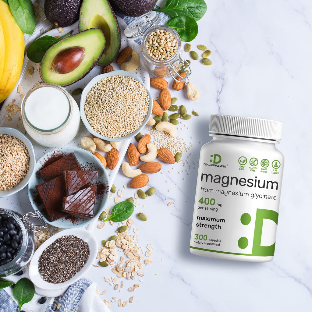 Magnesium Glycinate 400mg, 300 Capsules | 100% Chelated for Easy Absorption | Essential Mineral Supplement for Muscle, Sleep, & Heart Health* - TrustMedUSA