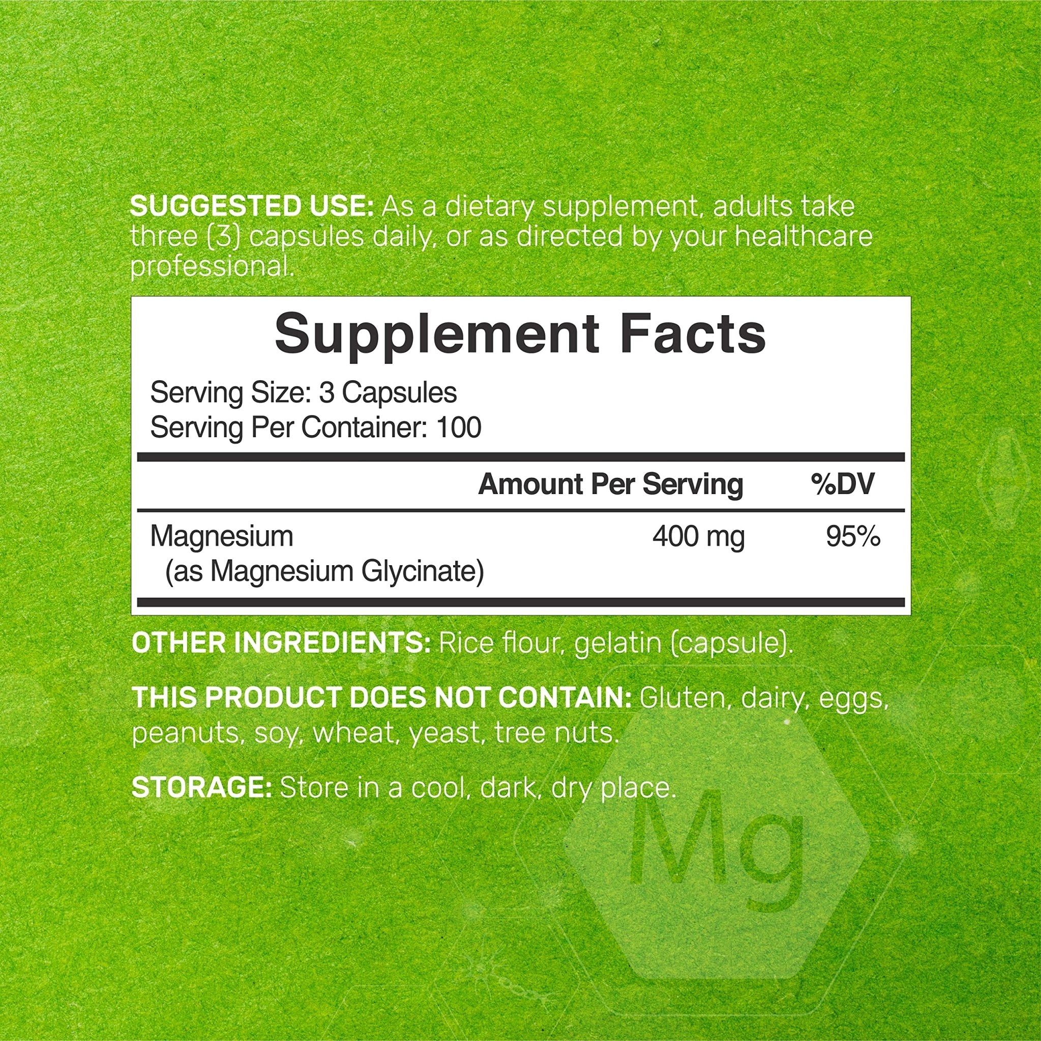 Magnesium Glycinate 400mg, 300 Capsules | 100% Chelated for Easy Absorption | Essential Mineral Supplement for Muscle, Sleep, & Heart Health* - TrustMedUSA
