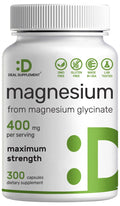 Magnesium Glycinate 400mg, 300 Capsules | 100% Chelated for Easy Absorption | Essential Mineral Supplement for Muscle, Sleep, & Heart Health* - TrustMedUSA